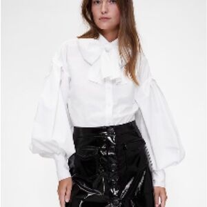 GAP Studio Poplin Bow Neck Shirt